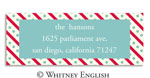 Whitney English Address Labels - Aqua Whimsy Stripe (Holiday) (615209)